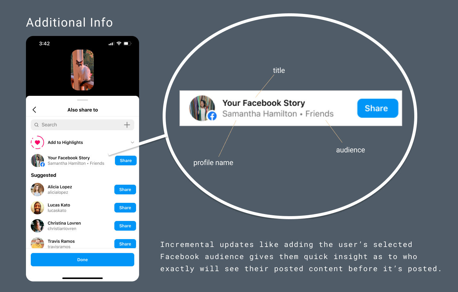 Surface users FB profile info